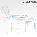 Fauteuil inclinable releveur en similicuir noir, 8 points de massage, chauffant, USB