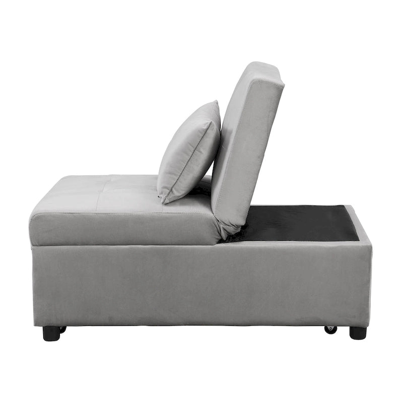 Folding Ottoman Sofa Bed-Gray