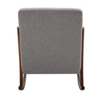 Fauteuil à bascule moderne gris à dossier haut de 64,3 cm avec base en bois massif