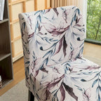 Fauteuil d'appoint capitonné Floral Violet 29,13 po avec pieds en bois