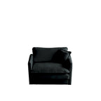Black 3-Piece Chenille Sofa Set with Loveseat and 2 Single Sofas