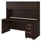 72W Desk with Hutch and Drawers