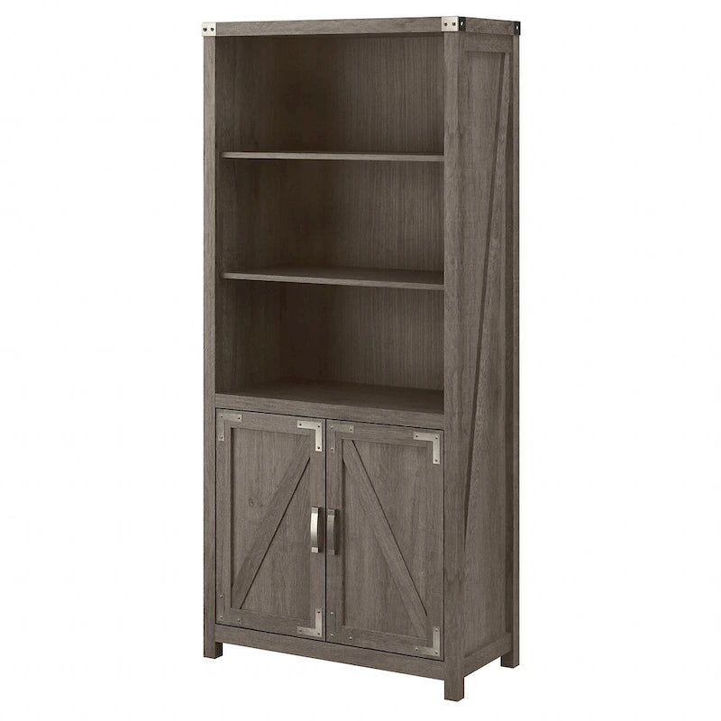 Tall 5 Shelf Bookcase with Doors