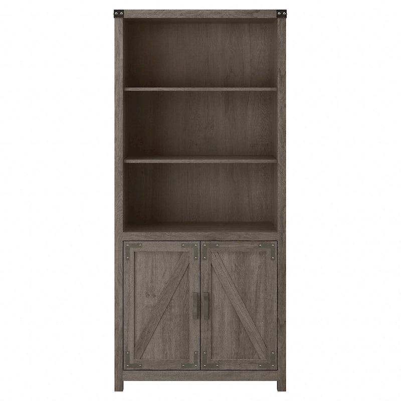 Tall 5 Shelf Bookcase with Doors