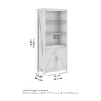 Tall 5 Shelf Bookcase with Doors