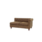 Reversible One Arm Loveseat Dark Coffee Breathable Leatherette Tufted 1Pc Couch Living Room Furniture