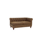 Reversible One Arm Loveseat Dark Coffee Breathable Leatherette Tufted 1Pc Couch Living Room Furniture