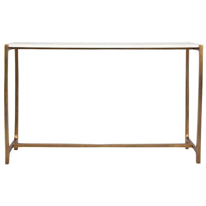 Affinity Marble Top Console Table - 47.25 - White and Gold