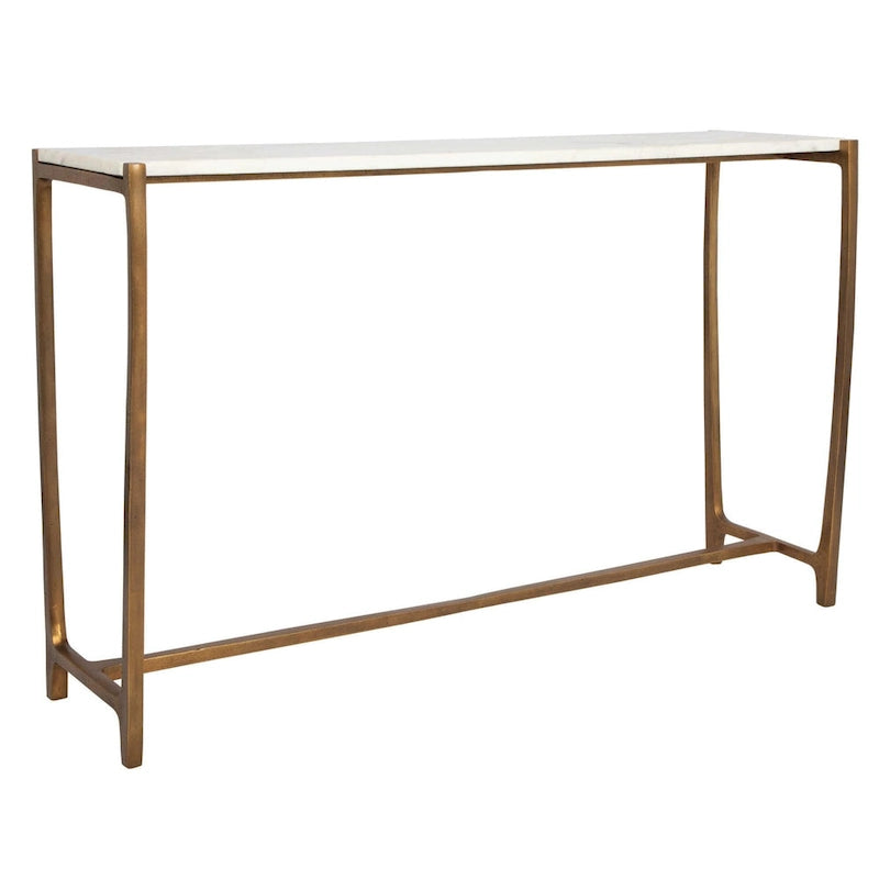 Marble Top Console Table - 47.25 - White and Gold