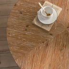 Table basse ronde à épissure rétro moderne, table basse simple avec plateau en bois de sapin et pieds croisés dorés, pour salon