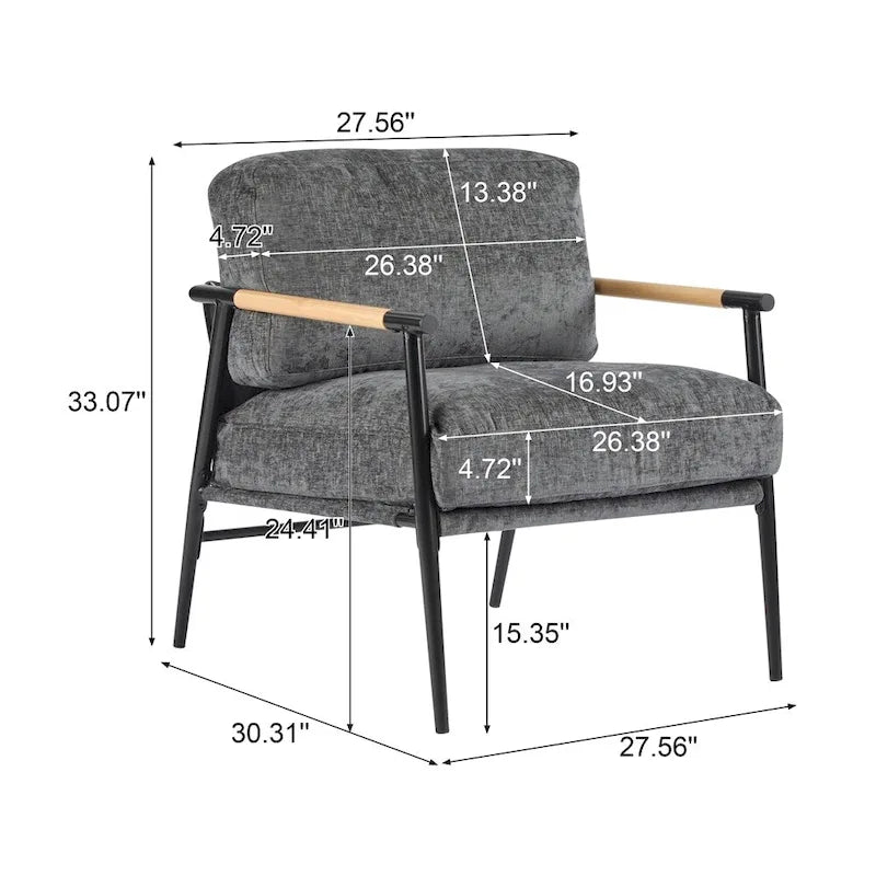 27.56 Modern Accent Chair with Plush Cushions