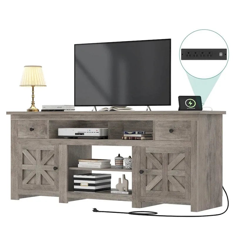 Farmhouse TV Stand W/ Storage Drawer for TVs Up to 80 - 73 inches