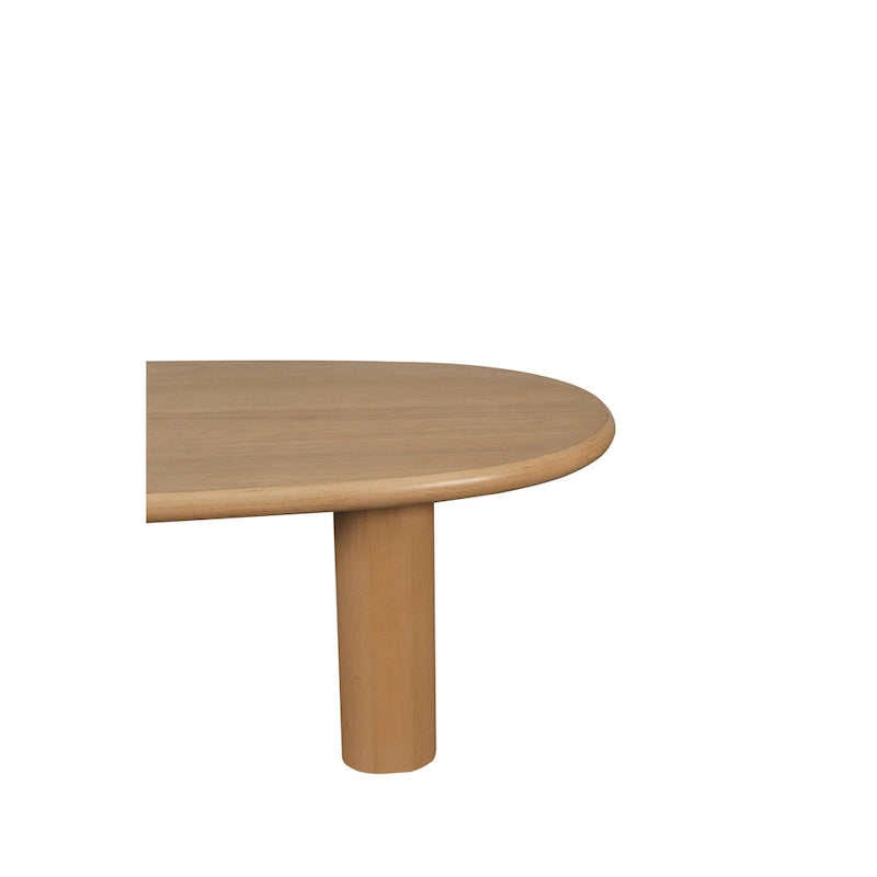 Modern Coffee Table Oval Coffee Table with 2 Vertical Thick Feet Rounded Edges, for Living Rooms Antique Black