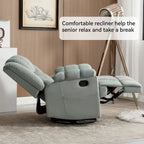 Fauteuil inclinable vert surdimensionné en tissu avec pivotement à 360°, fonction bascule et commandes manuelles pour un confort maximal