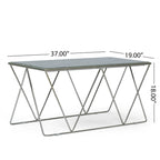 Modern Glam Handcrafted Marble Top Coffee Table - 37.00 L x 19.00 W x 18.00 H