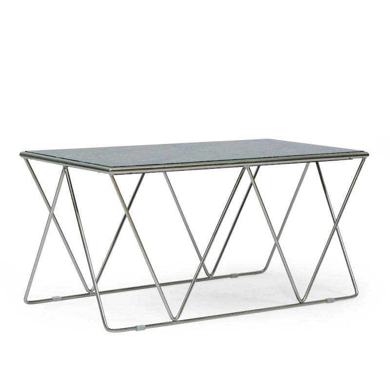 Modern Glam Handcrafted Marble Top Coffee Table - 37.00 L x 19.00 W x 18.00 H