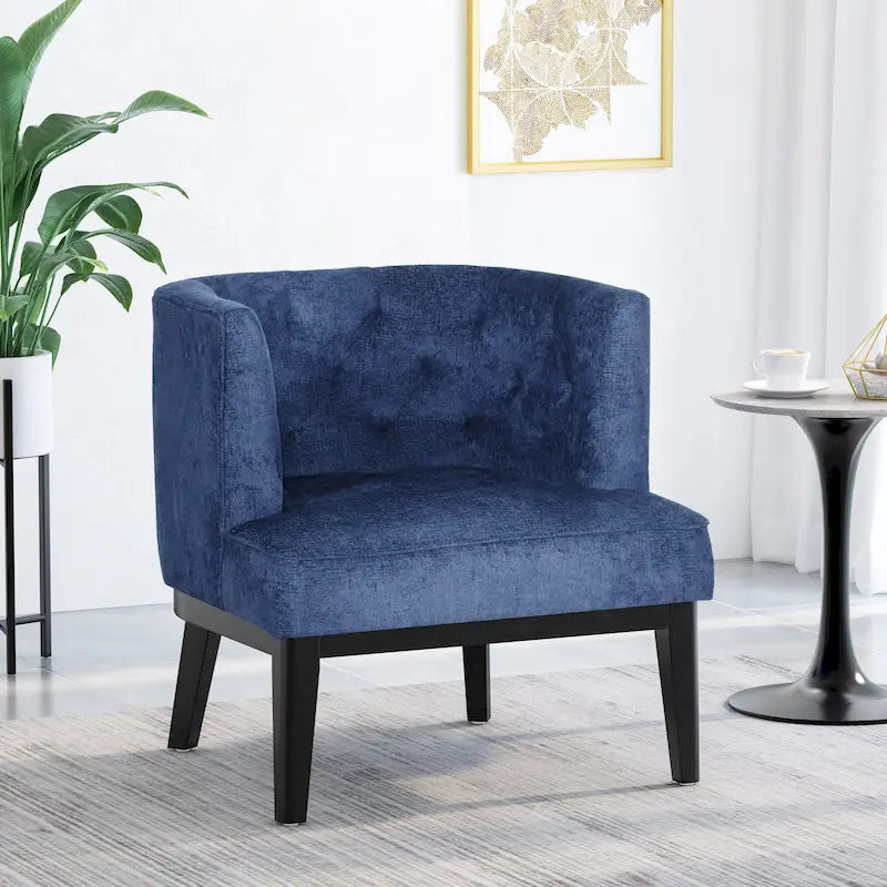 Fabric or Faux Leather Tufted Accent Chair