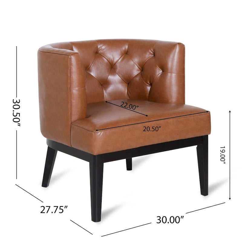 Fabric or Faux Leather Tufted Accent Chair