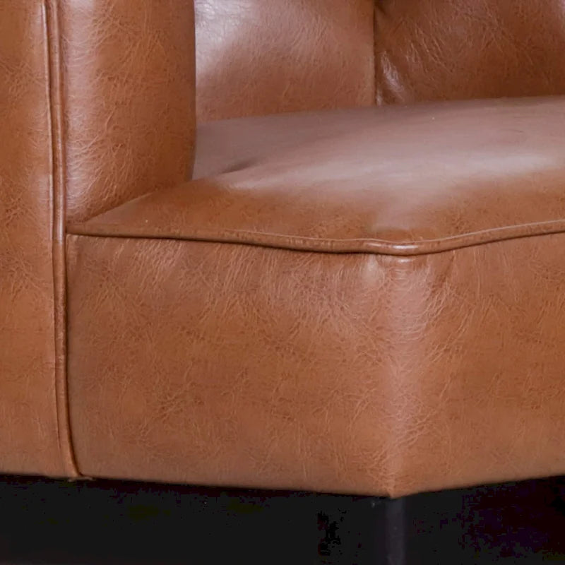 Fabric or Faux Leather Tufted Accent Chair
