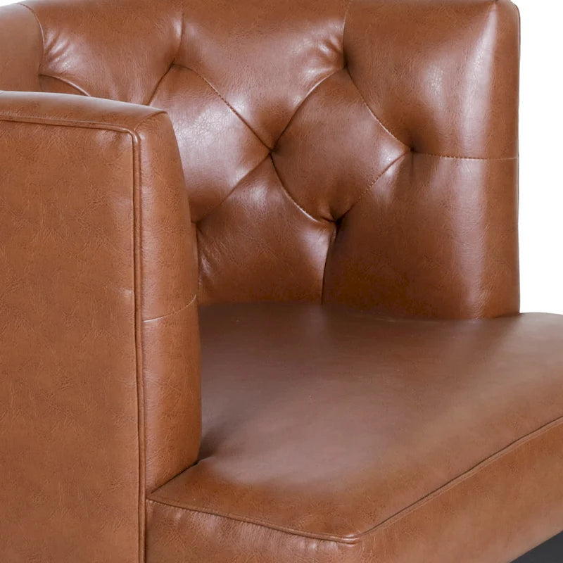 Fabric or Faux Leather Tufted Accent Chair