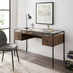 56-inch Glass Top Writing Desk
