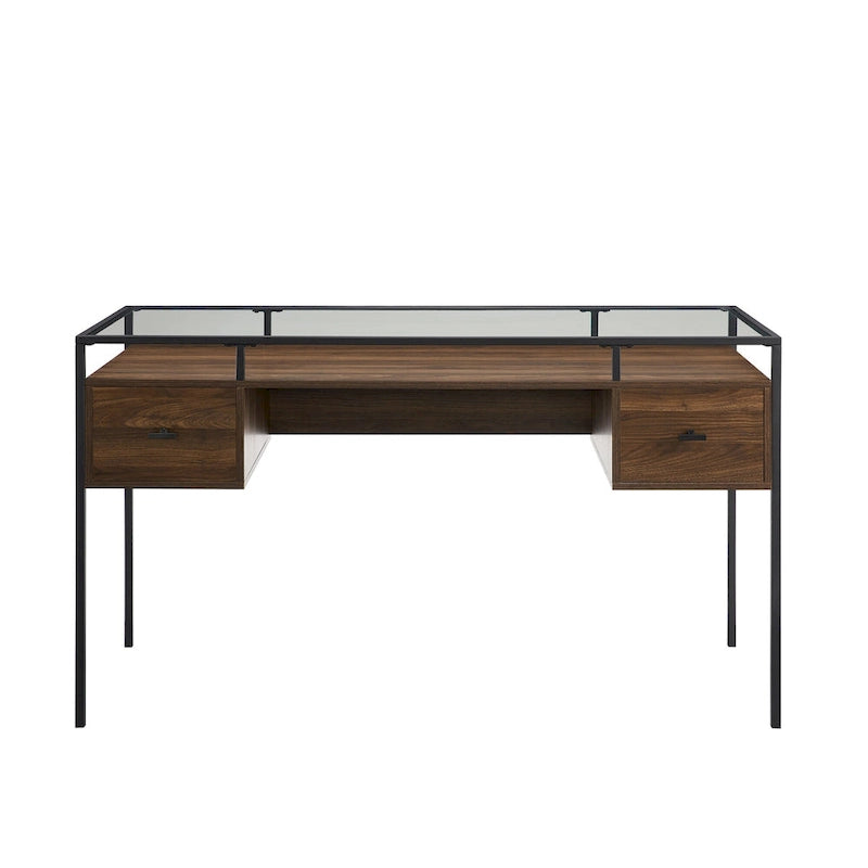 56-inch Glass Top Writing Desk