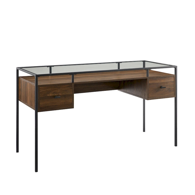 56-inch Glass Top Writing Desk