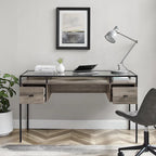 56-inch Glass Top Writing Desk