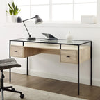 56-inch Glass Top Writing Desk