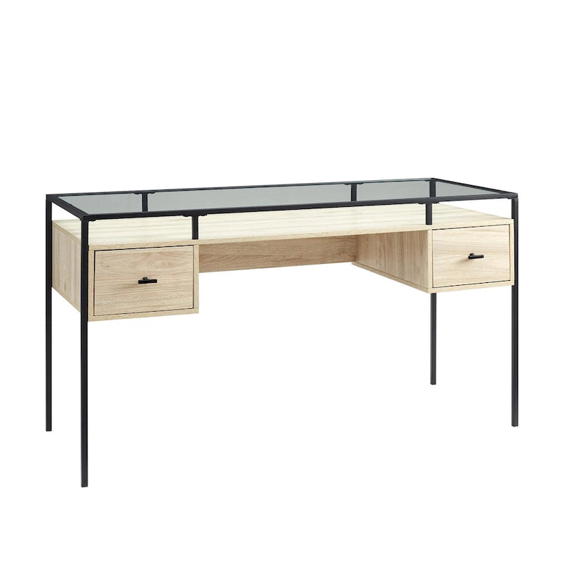 56-inch Glass Top Writing Desk