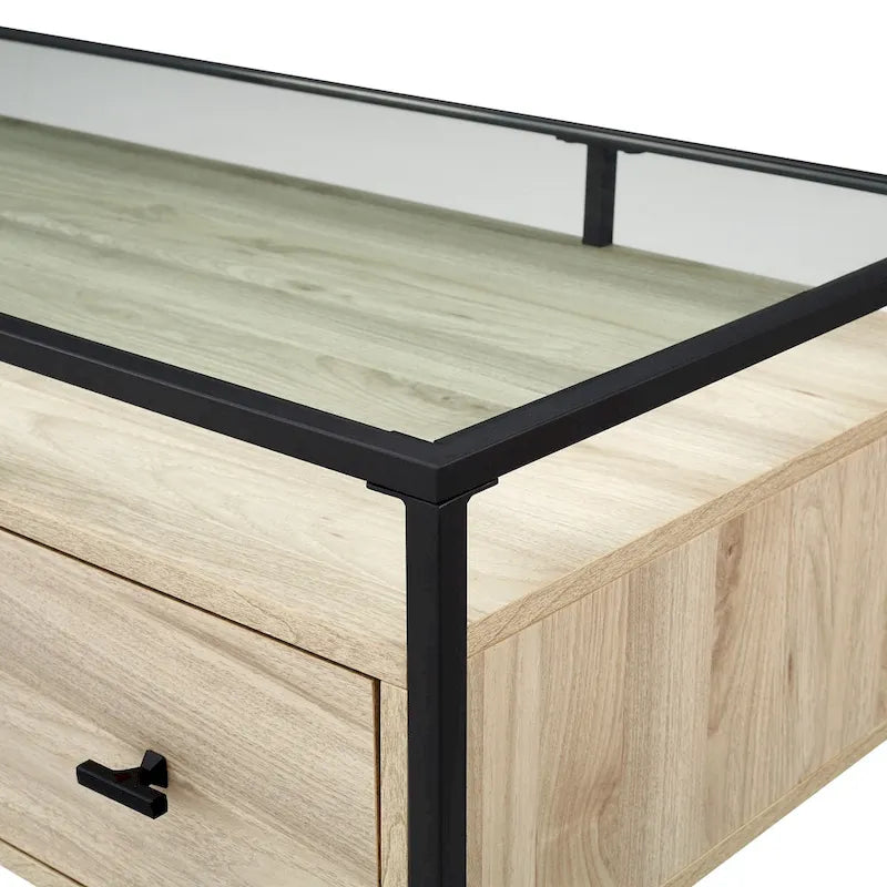 56-inch Glass Top Writing Desk