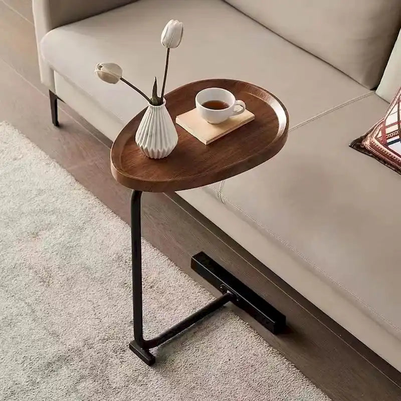 Brown C-shaped Side Table