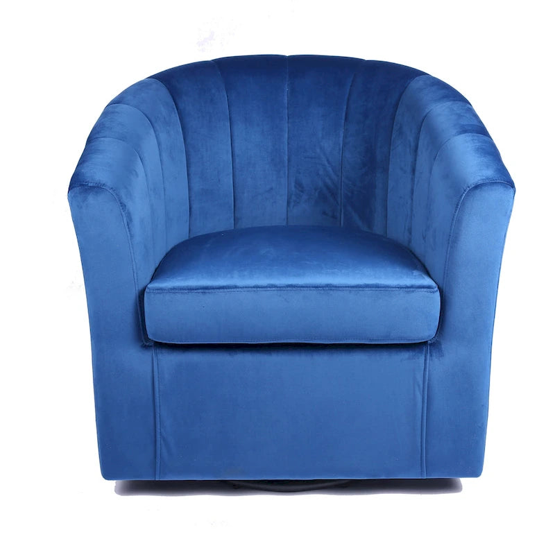 Velvet Upholstery Swivel Accent Club Chair