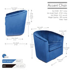 Velvet Upholstery Swivel Accent Club Chair