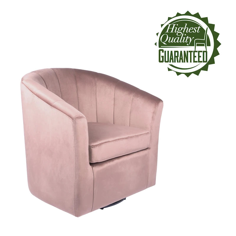 Velvet Upholstery Swivel Accent Club Chair