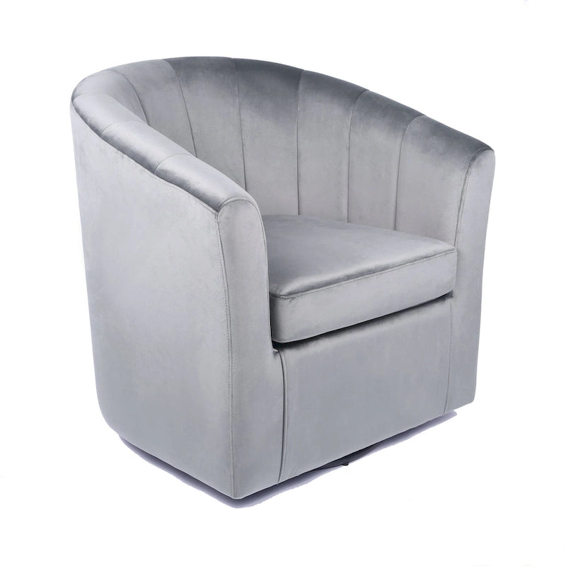 Velvet Upholstery Swivel Accent Club Chair