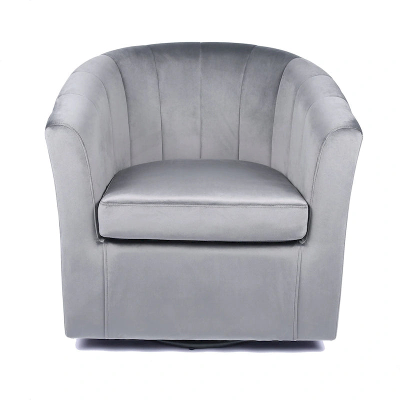 Velvet Upholstery Swivel Accent Club Chair