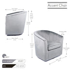 Velvet Upholstery Swivel Accent Club Chair