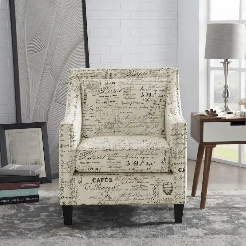 Accent Armchair with Chrome Nailhead Trim