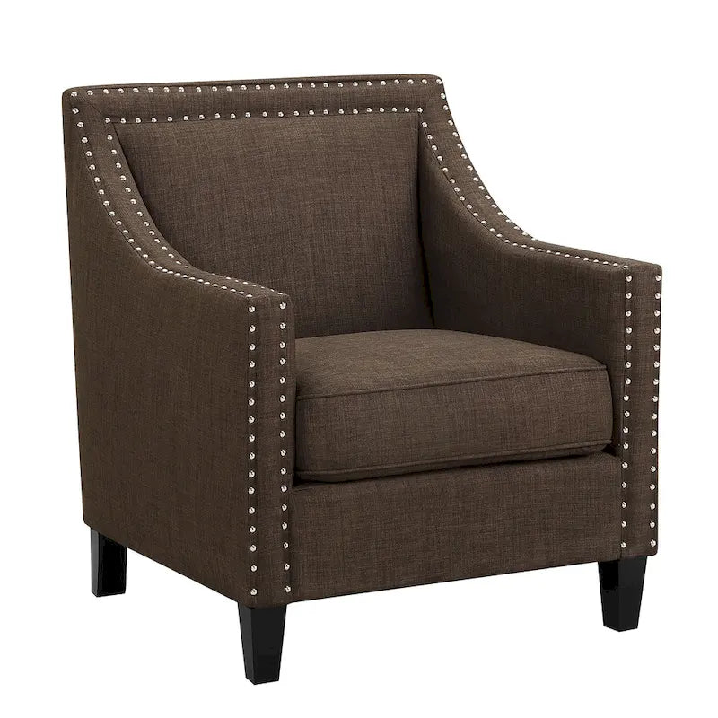 Accent Armchair with Chrome Nailhead Trim