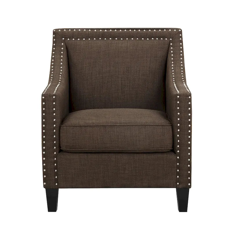 Accent Armchair with Chrome Nailhead Trim