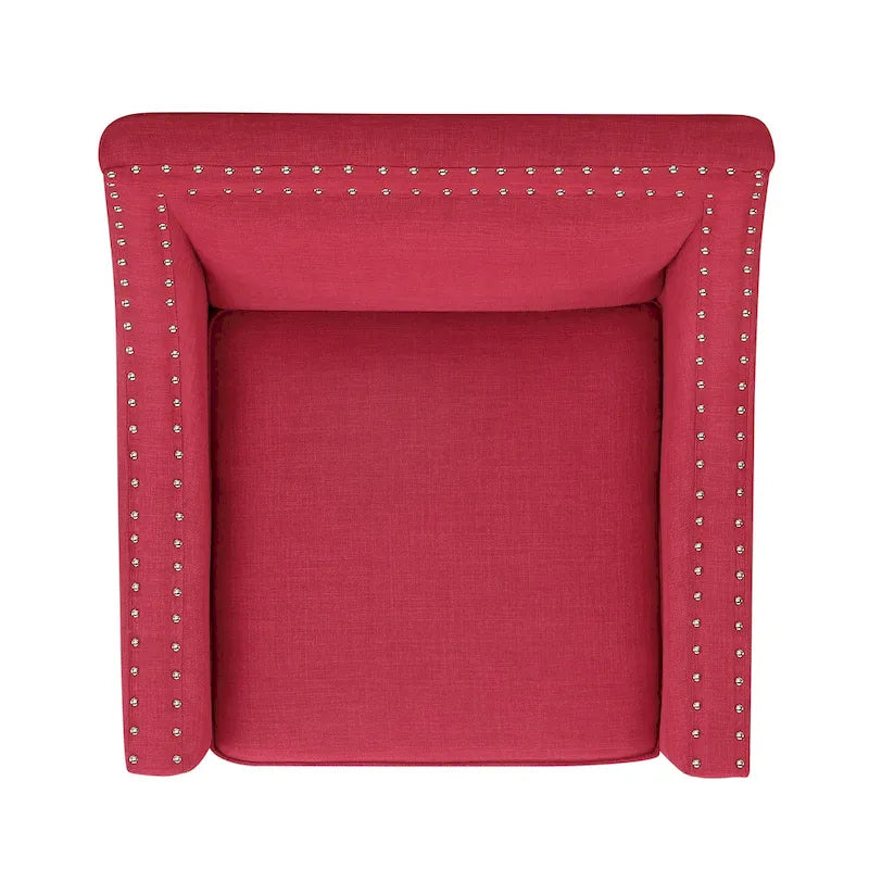 Accent Armchair with Chrome Nailhead Trim