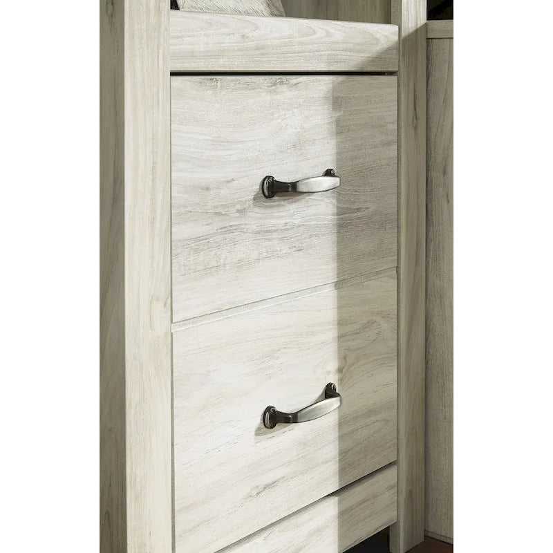 Meuble télé 4 pièces blanc délavé avec cheminée électrique – 103,5 po L x 19,5 po P x 72,25 po H