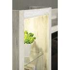 Meuble télé 4 pièces blanc délavé avec cheminée électrique – 103,5 po L x 19,5 po P x 72,25 po H
