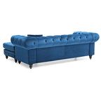 Velvet Sofa with Chaise