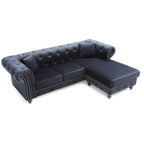Velvet Sofa with Chaise