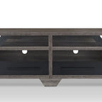 Meuble télé étagé moderne gris de 208 cm avec étagères ouvertes par