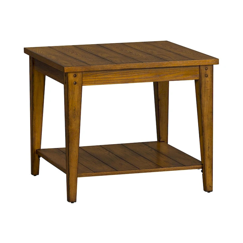 Lake House Oak Square Lamp Table