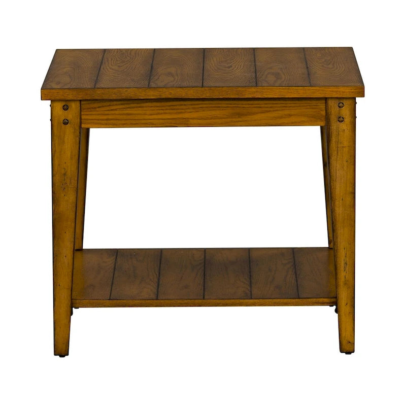 Lake House Oak Square Lamp Table