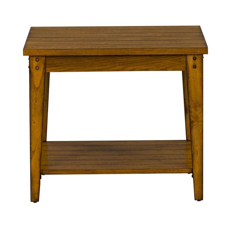 Lake House Oak Square Lamp Table